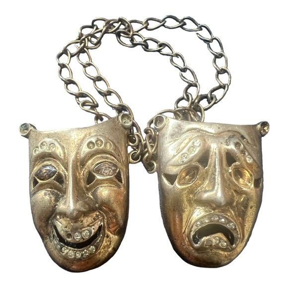 Coro Craft Vintage/Rare Sterling Silver Comedy Tragedy Masks - Picture 4 of 4
